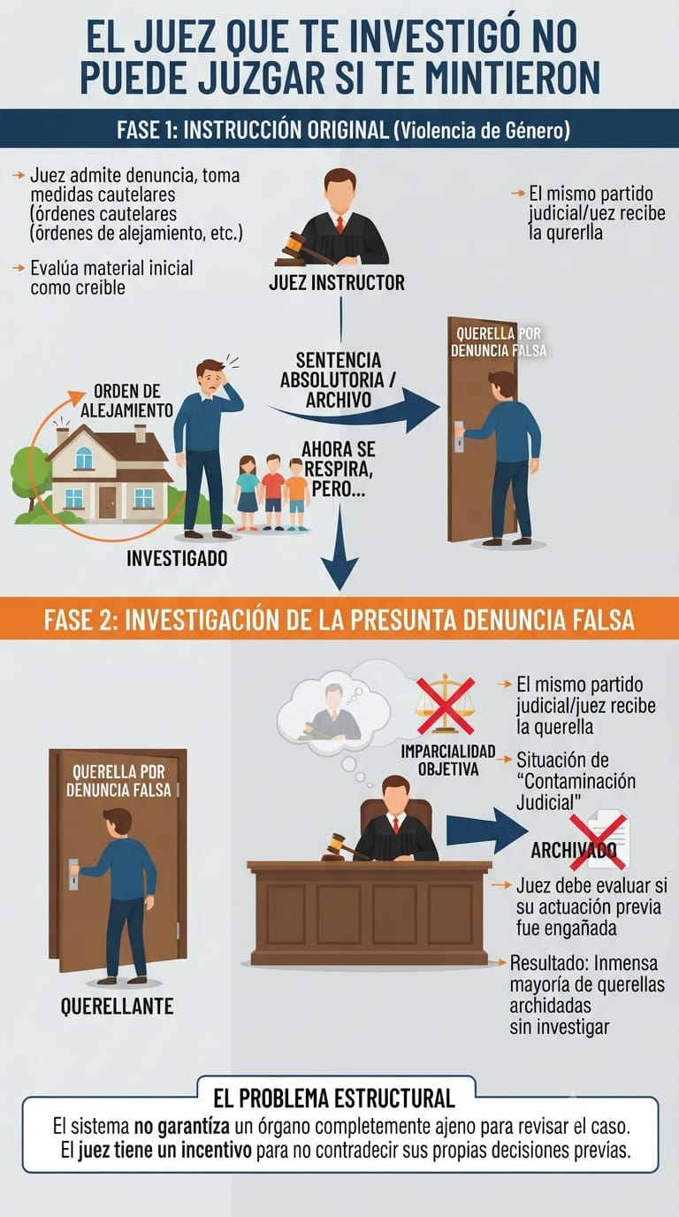 Esquema: el juez que te investigó no puede juzgar si te mintieron